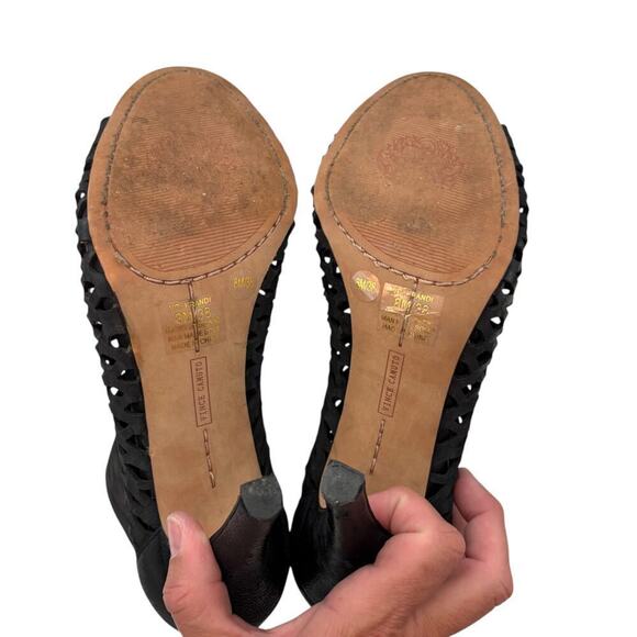 Vince Camuto Cutout Open Toe Bootie Black Size 8/38 - Picture 8 of 11